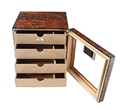 Humidor Skrinka Burl dig.vlhkomer /100 cig.