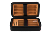 Cestovný humidor kožený black / 6 cig.