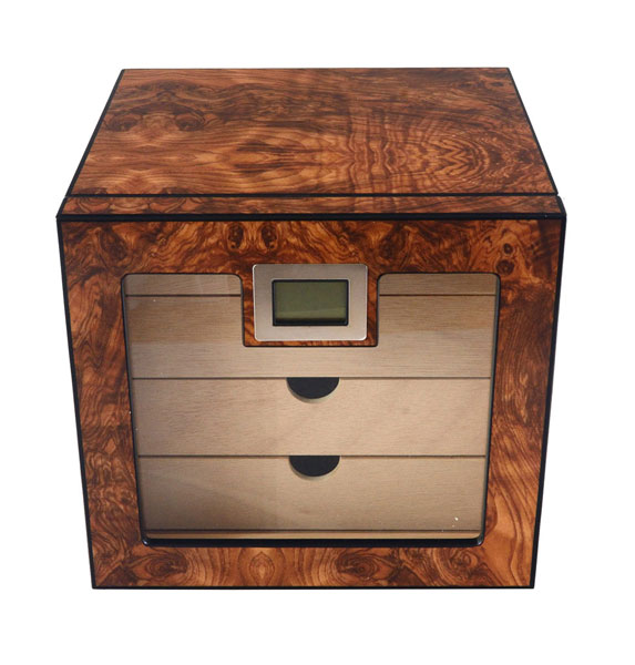 Humidor Skrinka Burl dig.vlhkomer /100 cig.